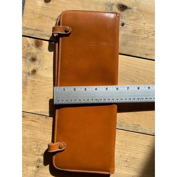 Vintage Men's Neck Tie Holder. Tan genuine Cow Hide. Travel Case. Snap Closure. - Picture 7 of 7